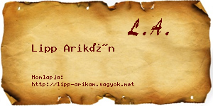 Lipp Arikán névjegykártya